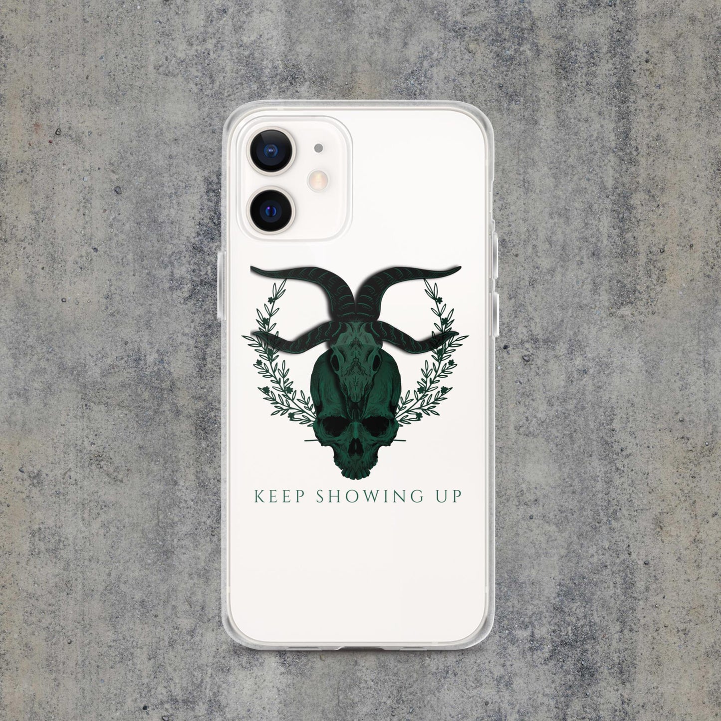 Green Skull Clear Case for iPhone®