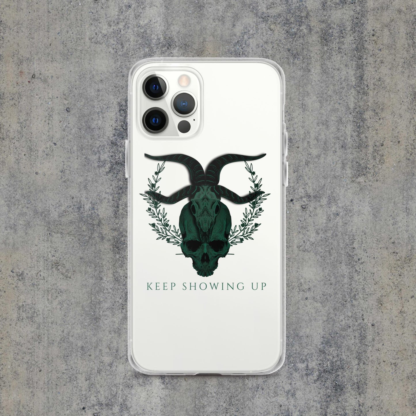 Green Skull Clear Case for iPhone®