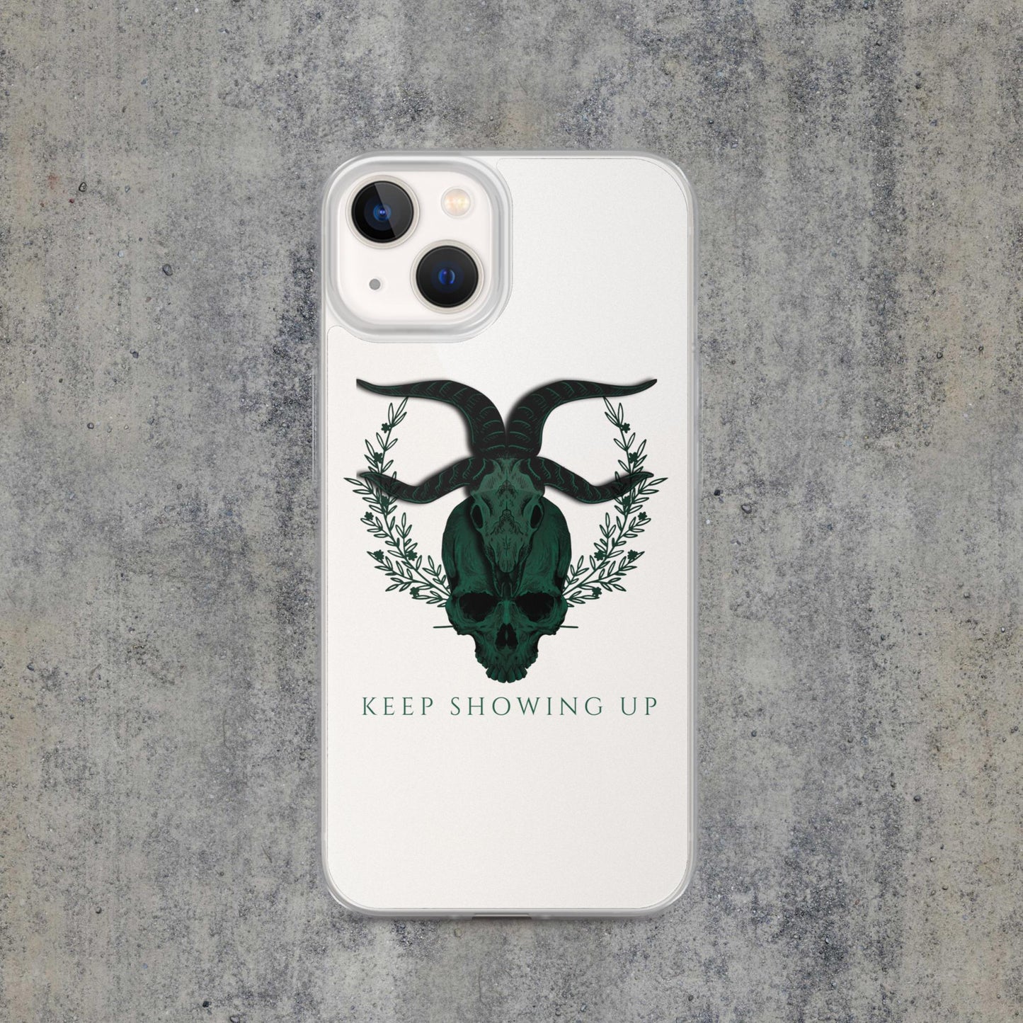 Green Skull Clear Case for iPhone®