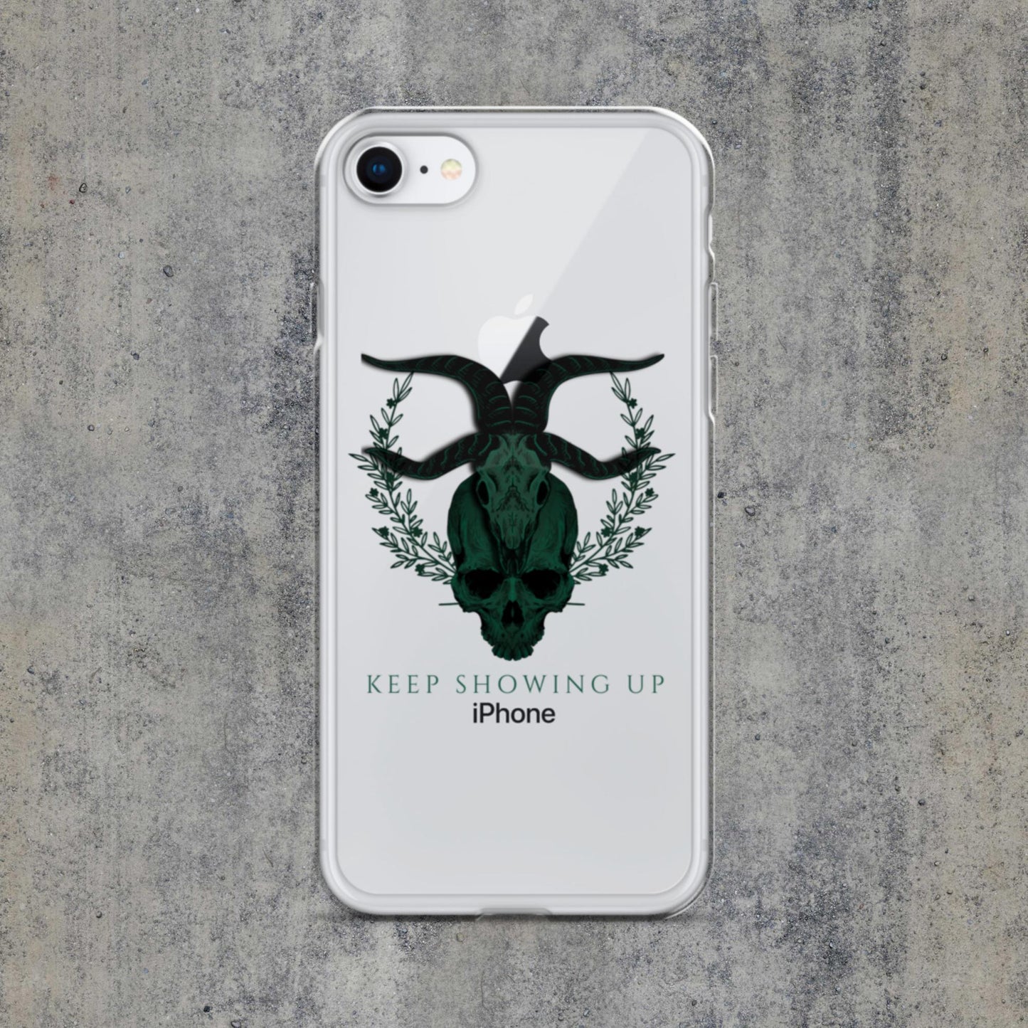 Green Skull Clear Case for iPhone®