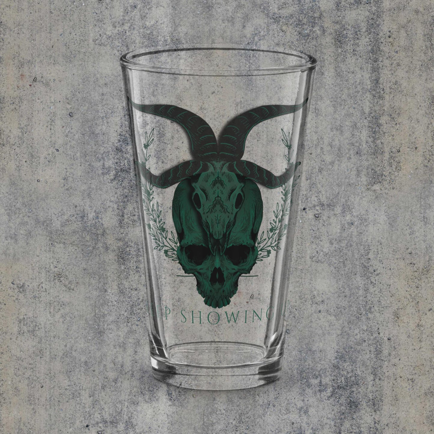 Skull Shaker pint glass