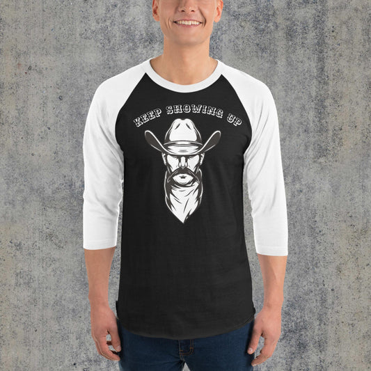 Western 3/4 sleeve raglan shirt