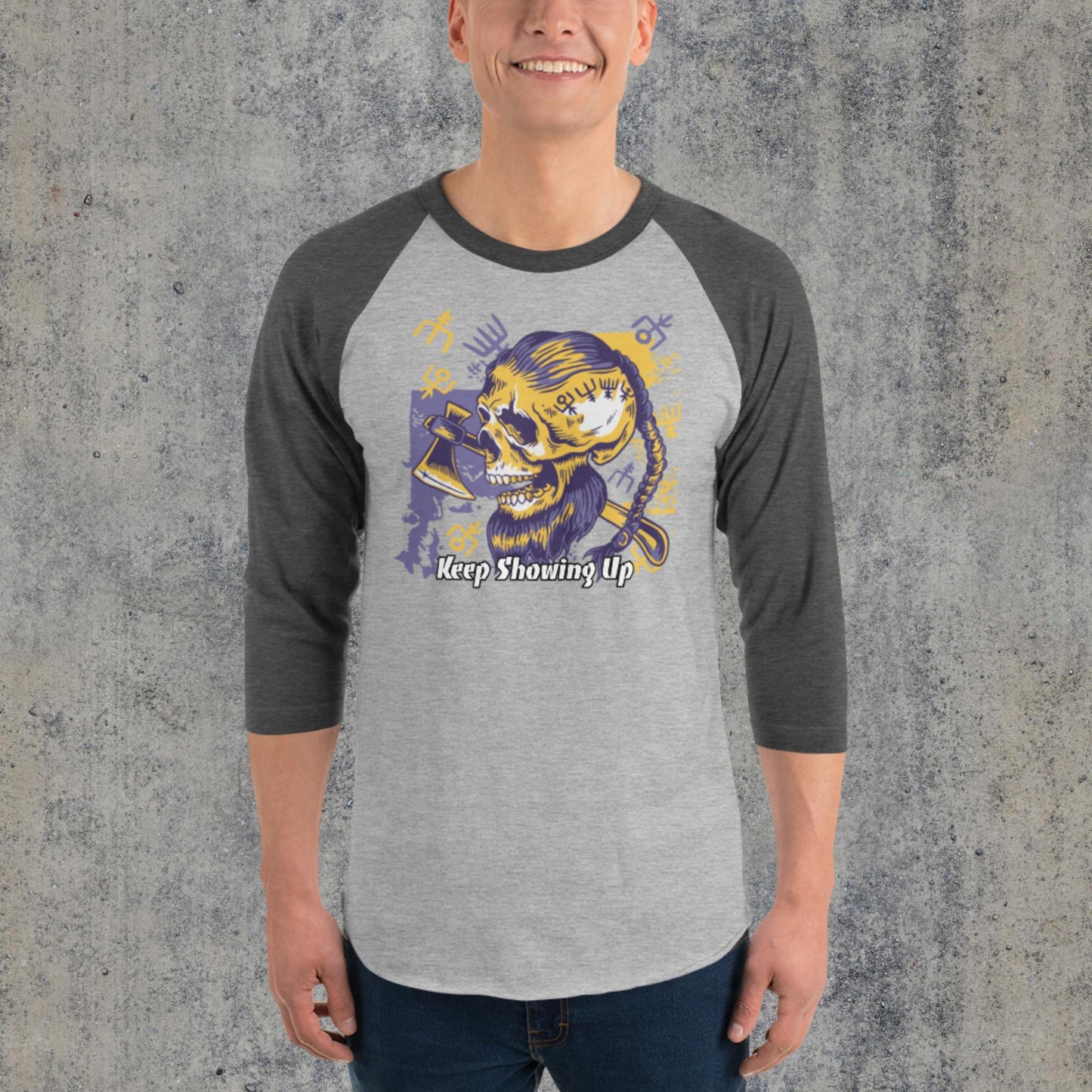 Viking 3/4 sleeve raglan shirt