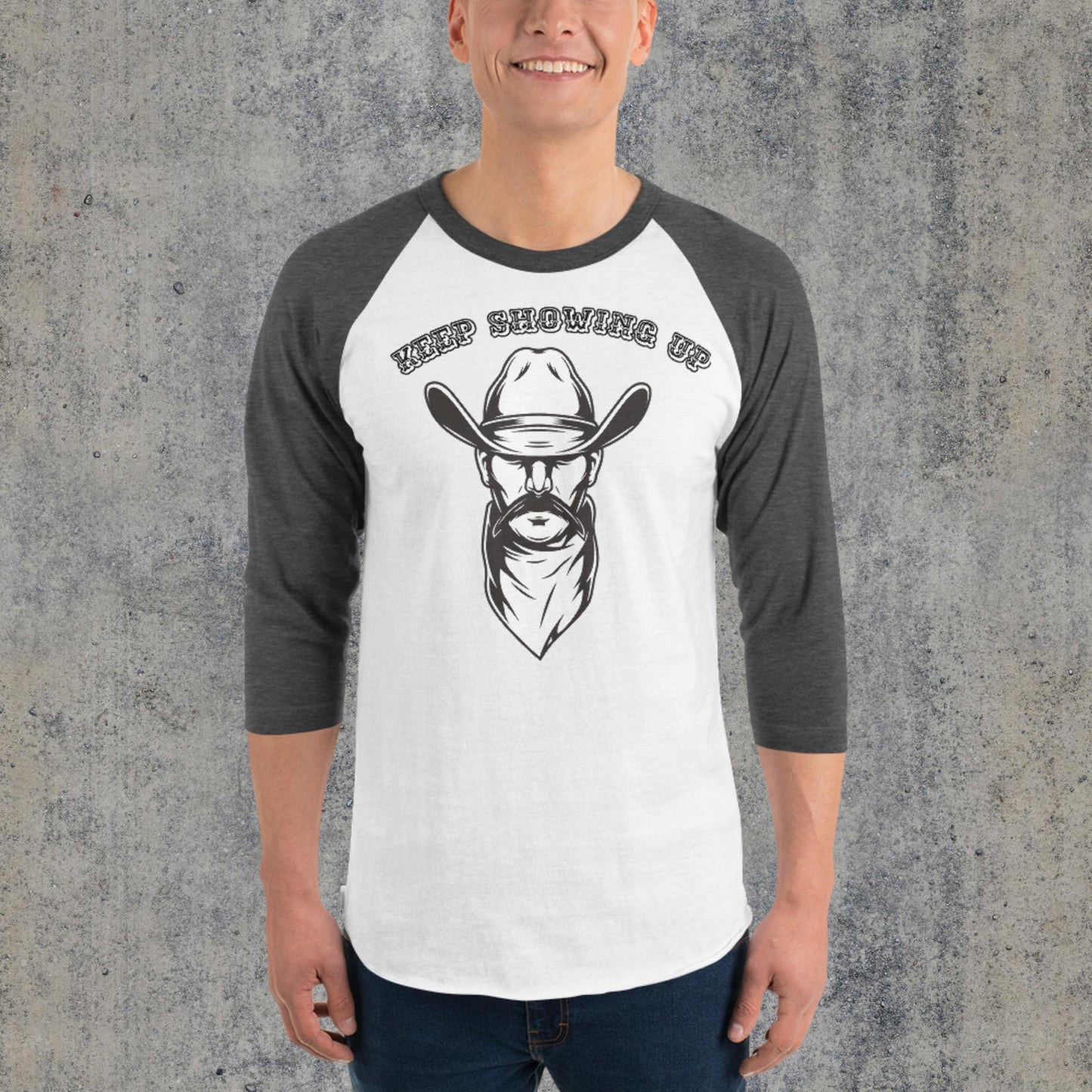 Western 3/4 sleeve raglan shirt