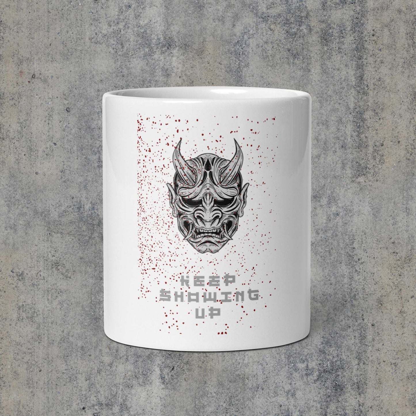 Kabuki Mask White glossy mug